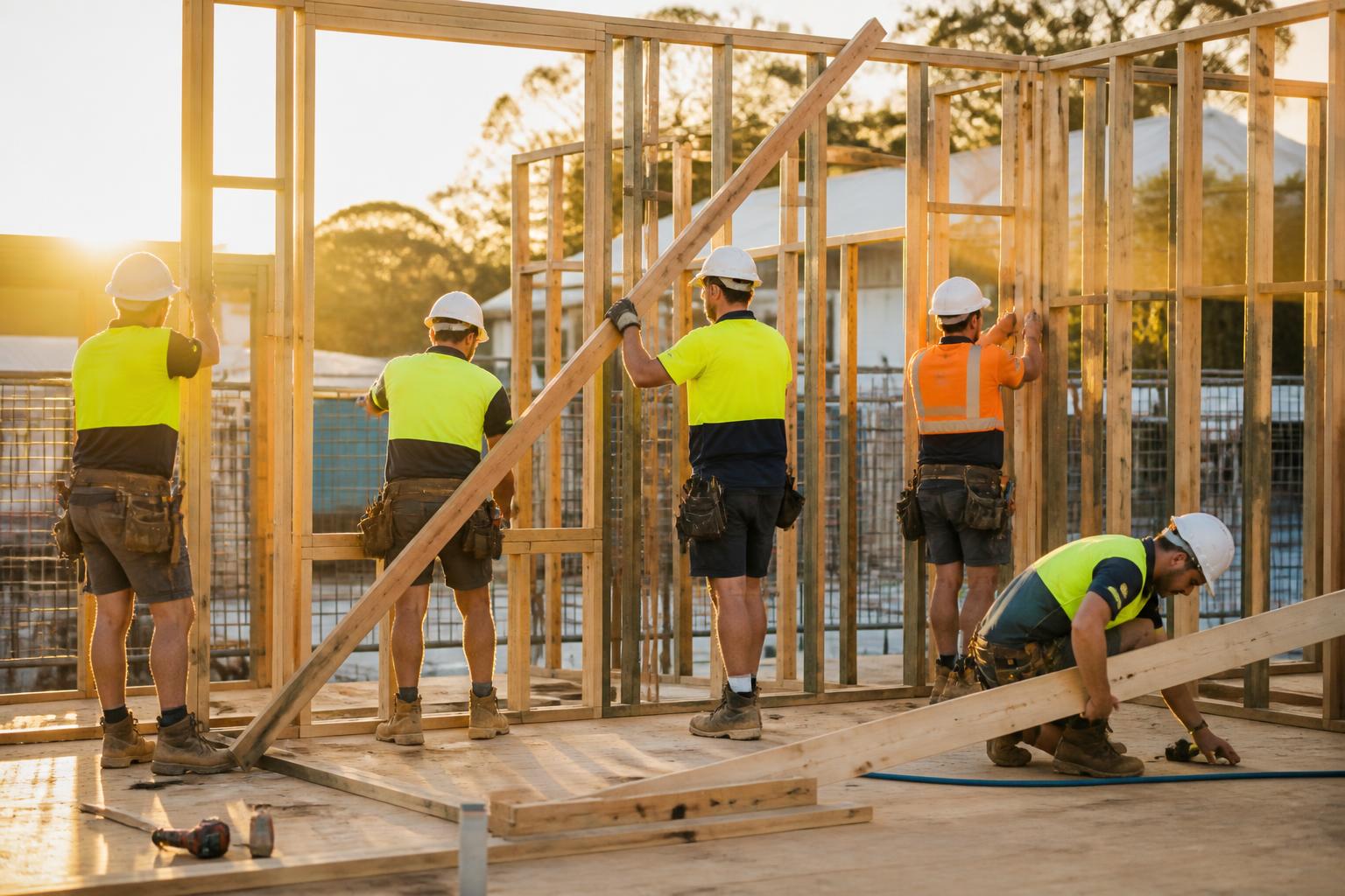 The Rivers Edge crew framing a Sydney home